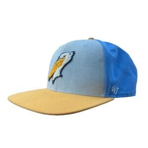 ‘47 Myrtle Beach Pelicans MiLB Baseball Snapback Cap Hat Light Blue/Gray/Gold